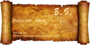 Balczer Imre névjegykártya