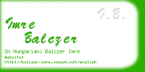 imre balczer business card